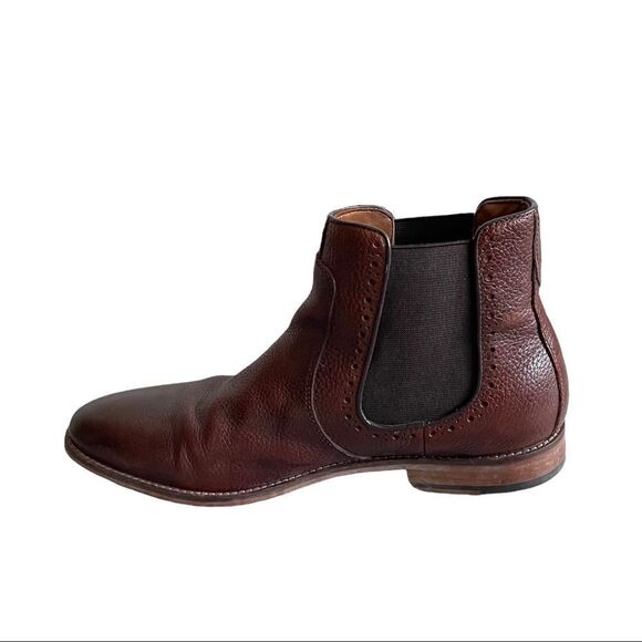 JOHNSTON & MURPHY Leather Chelsea Slip-On Ankle Boots Brown 9.5 - Picture 2 of 12